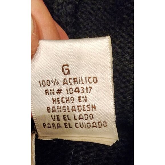 NEW Vintage Ci Sono Black Hooded Longline Sweater Coat Women's L Zip Closure - Picture 3 of 16